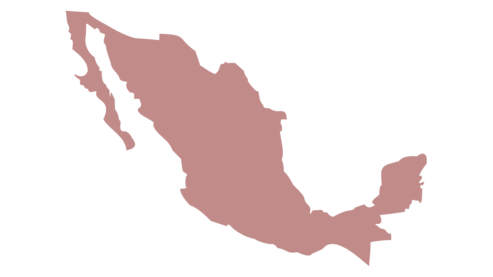 Mapa de México con lugares de operación